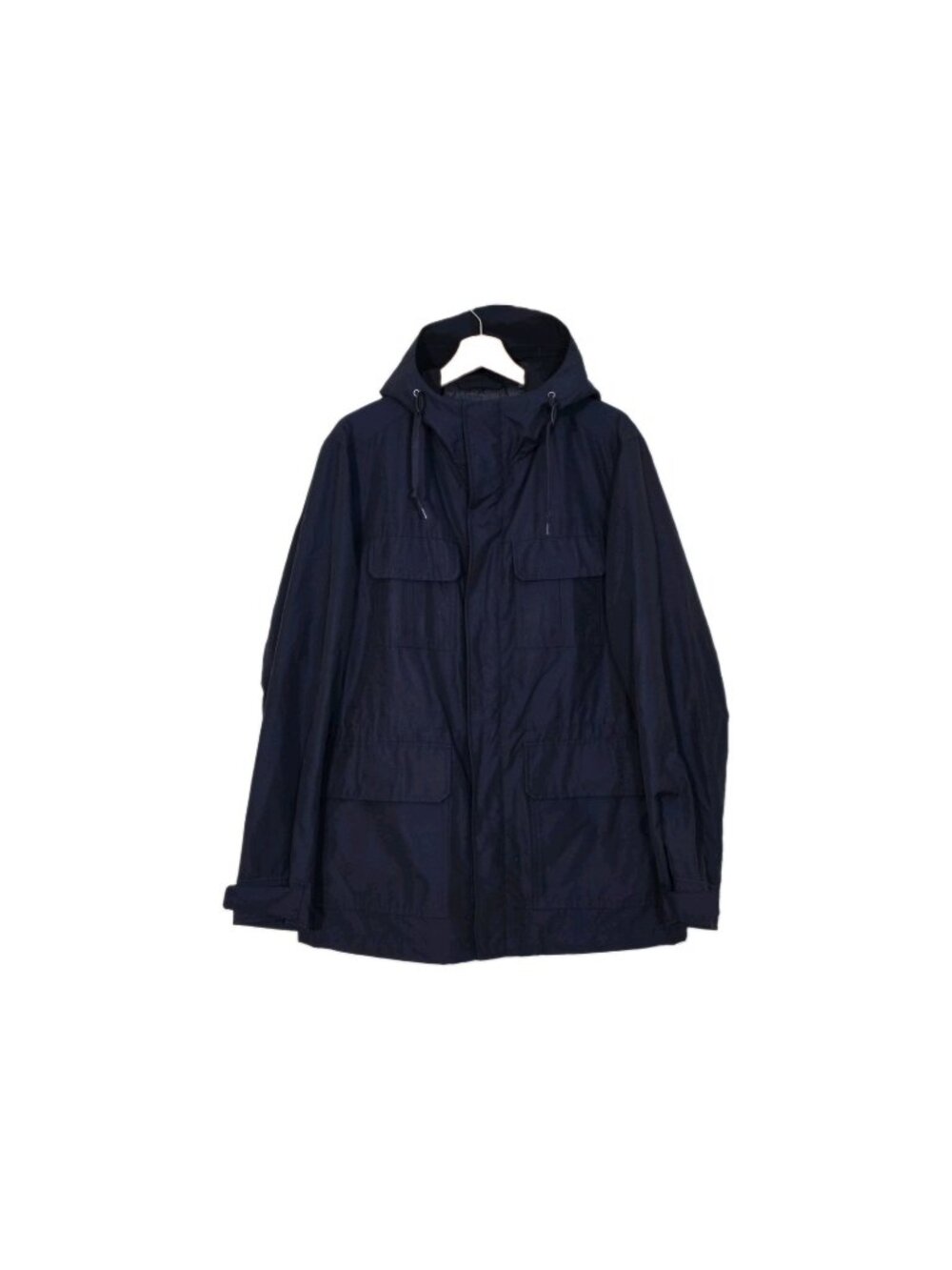 Uniqlo Men Large Navy Blue Utility Field Parka Jacket Hooded Cargo Coat 400497